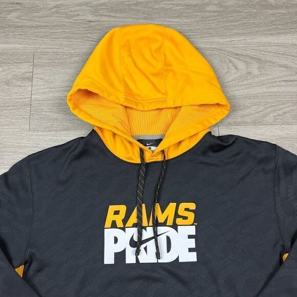 Los Angeles Rams Sweatshirt Mens Large Black Yellow Nike NFL Football Hoodie - Picture 2 of 16